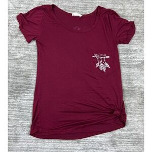 Moonchild Shirt Womens Small Red While & Free Dreamcatcher